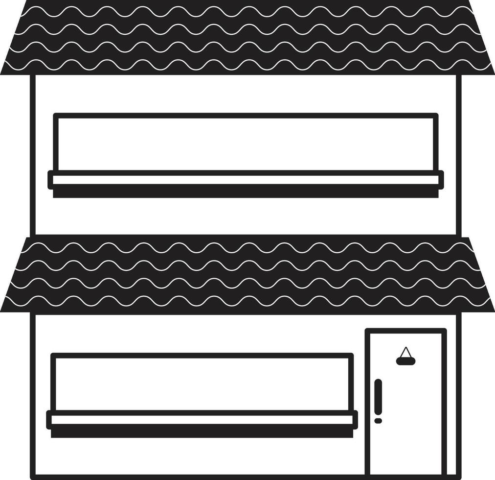 Black And White Front Store vector