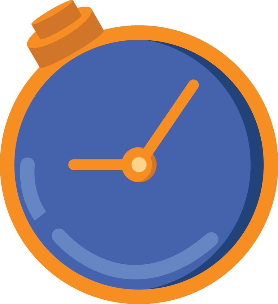 A blue and orange clock vector