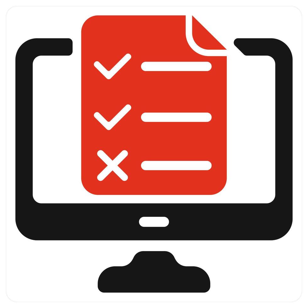 Online Test icon concept in red color vector