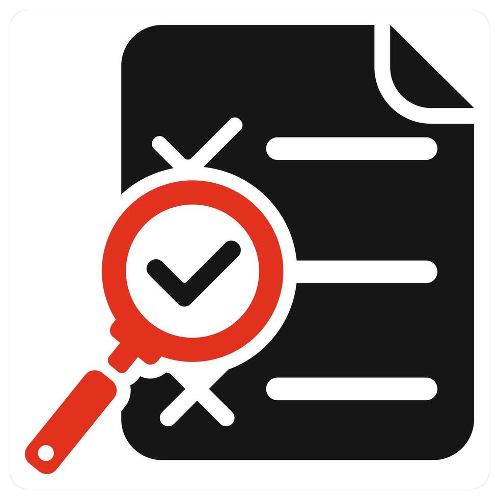 Search Report icon concept in red color vector