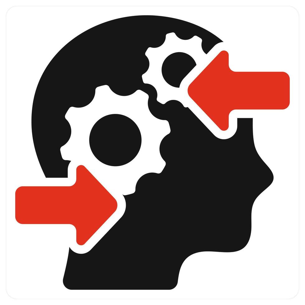 Decision Making Process icon concept in red color vector