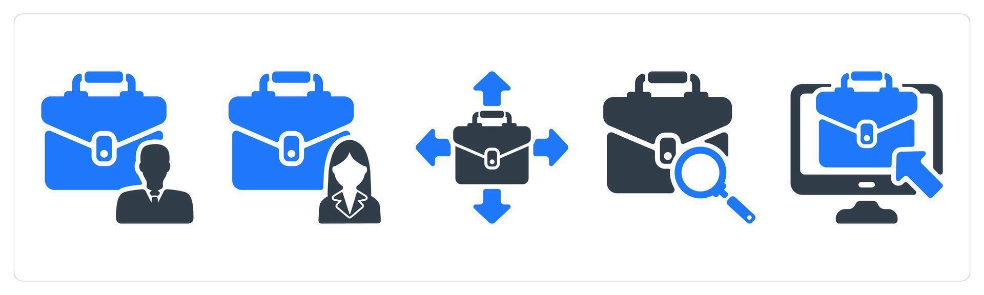 A set of 5 business icons as employability, business oppurtunity, looking job vector