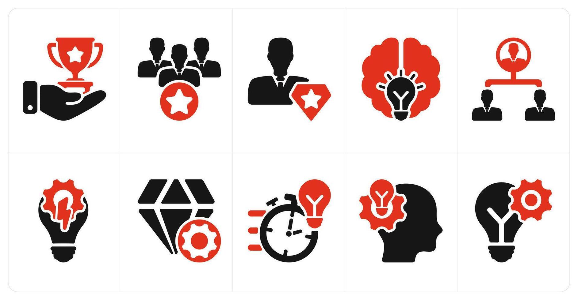 A set of 10 business icons as business achievement, leadership, pro member vector