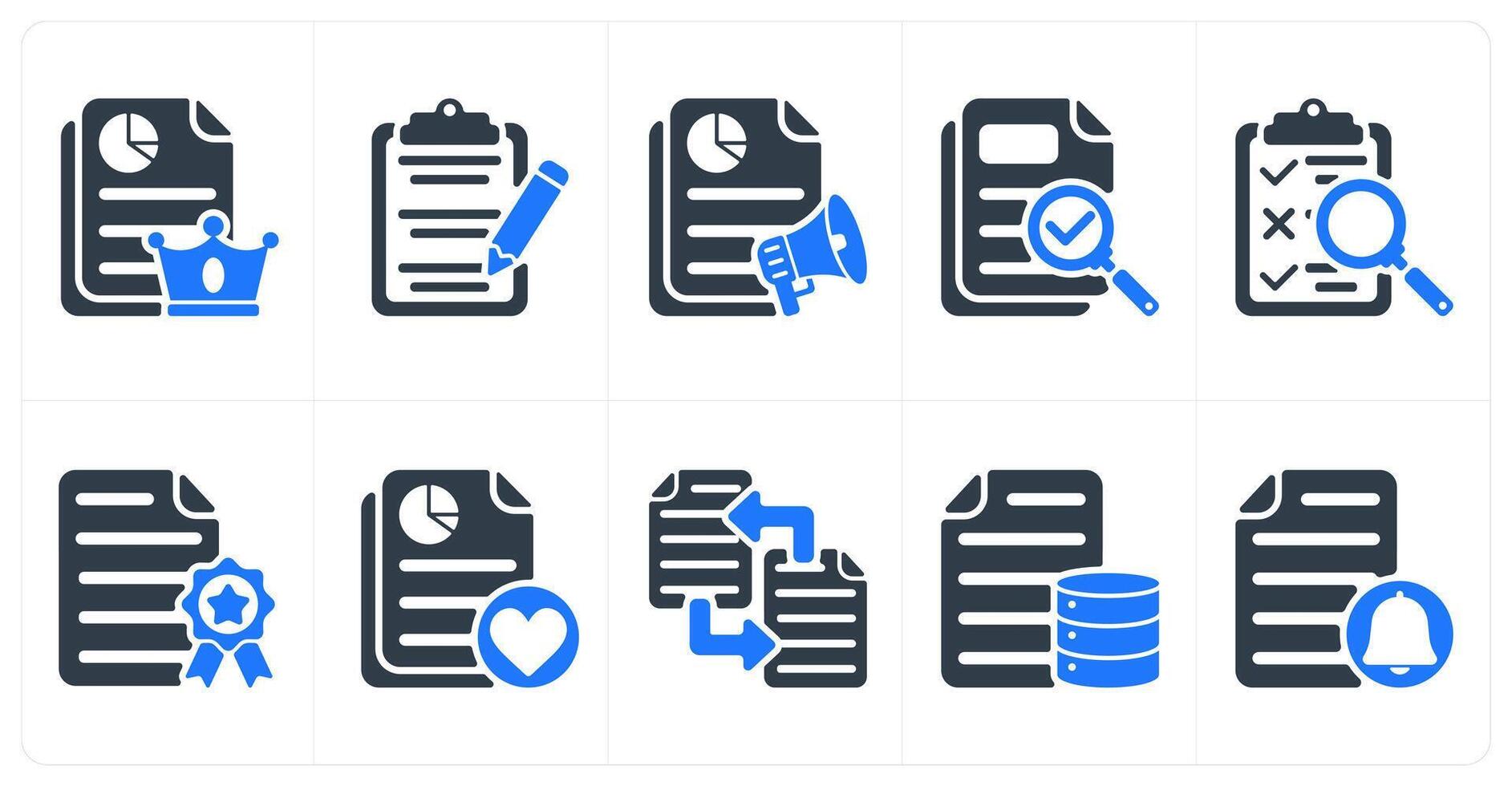 Set of 10 seo icons as high quality content, content editing, advertising report vector