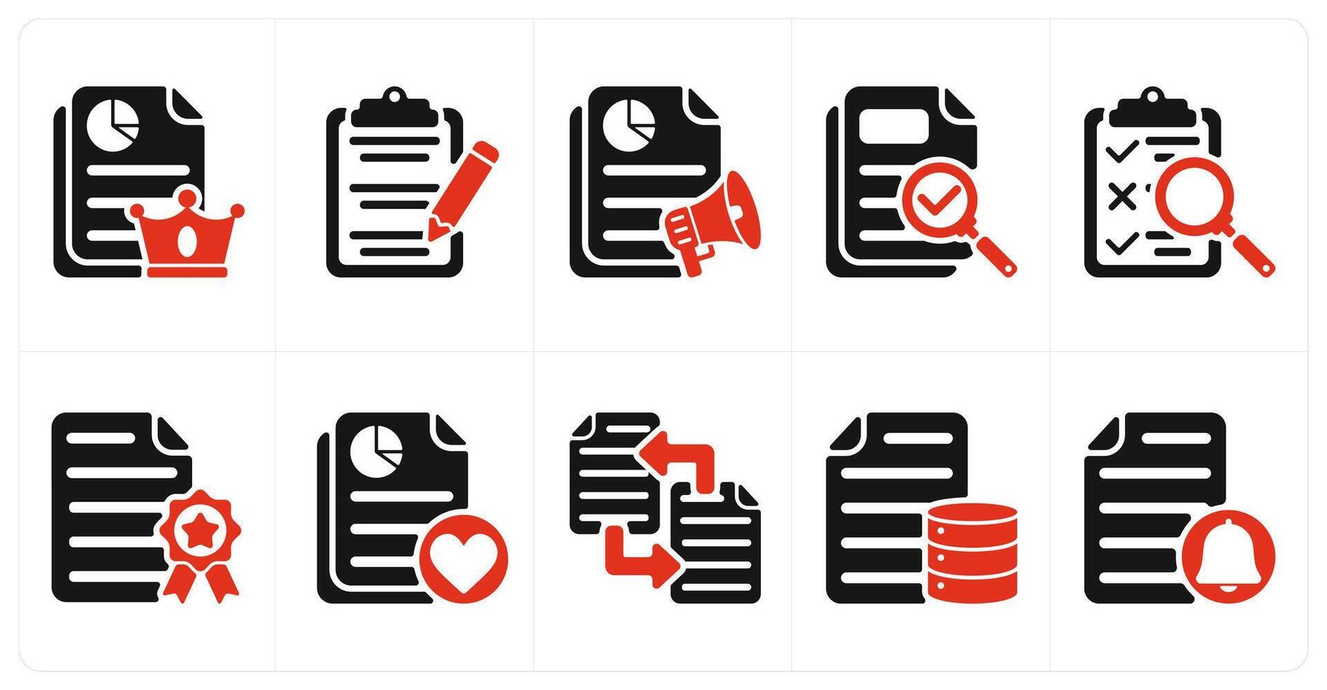 A set of 10 seo icons as high quality content, content editing, advertising report vector
