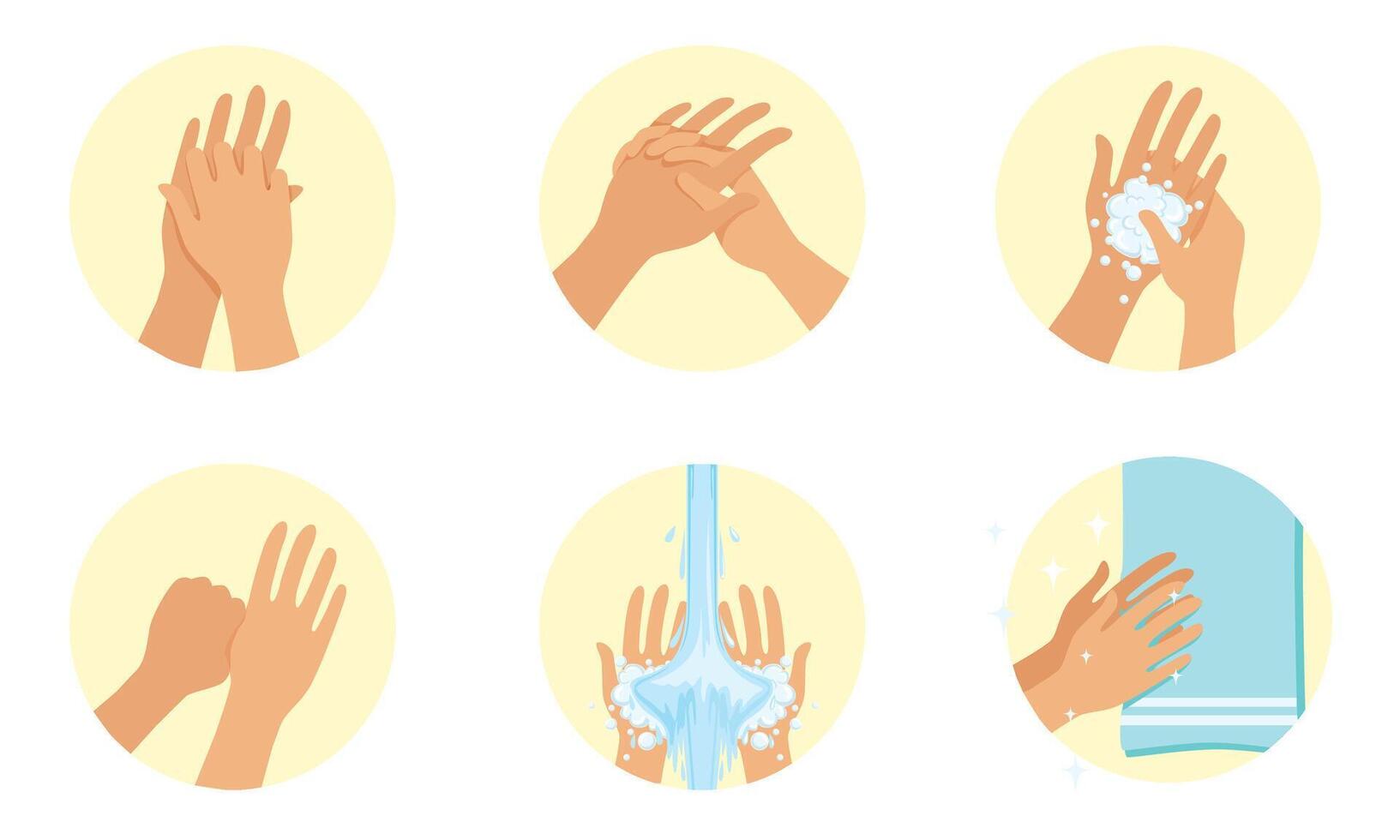 Images of the washing process. illustration. vector