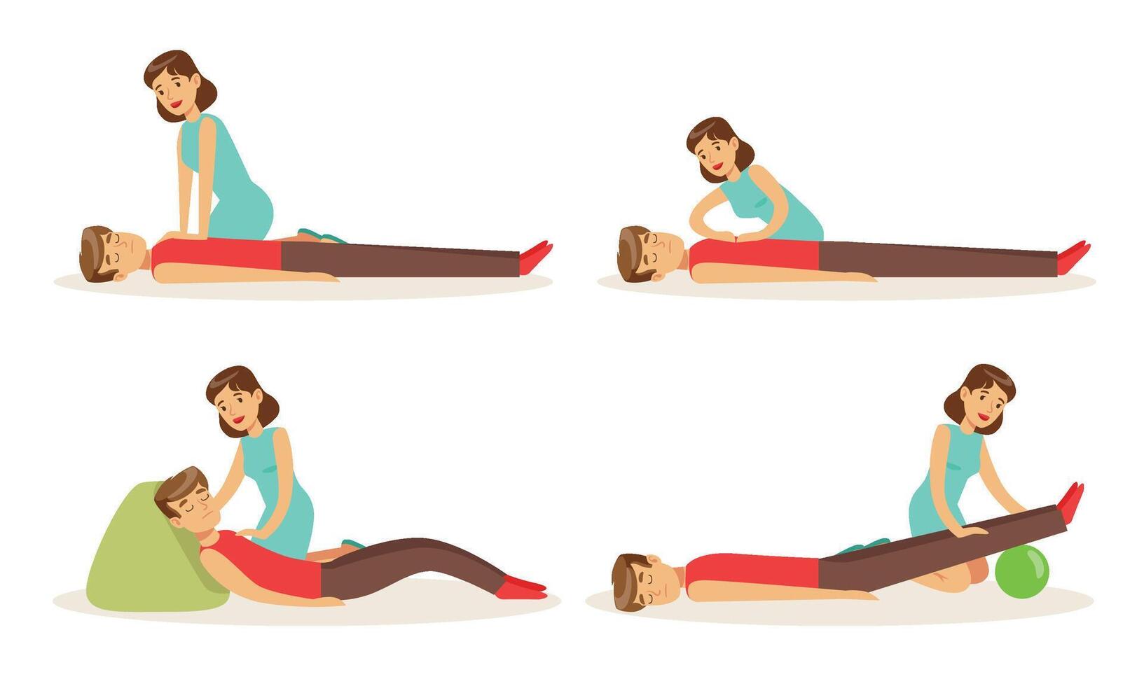 Collection of first aid examples. illustration. vector