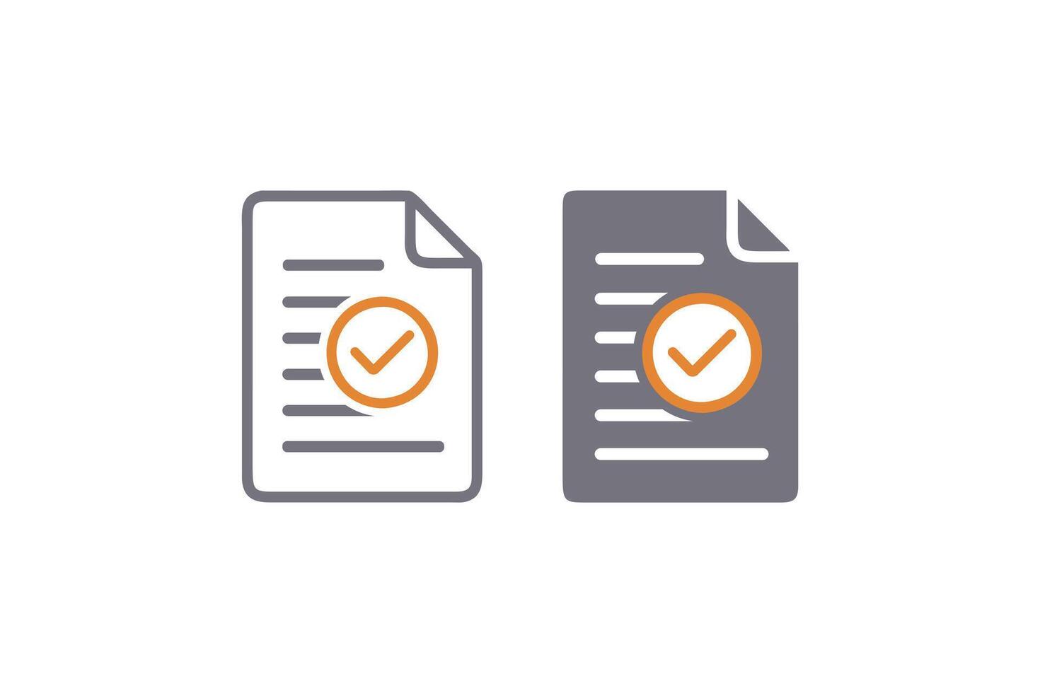 Documents featuring a prominent check mark vector