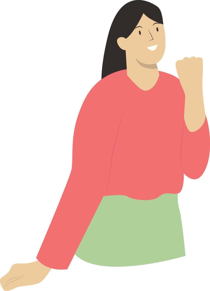 Excited Female Character vector