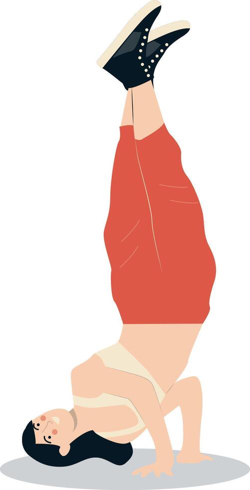 Breakdance Activity People Character in Flat Design vector