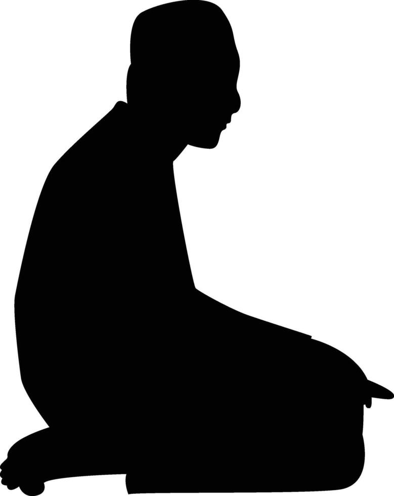 Silhouette of Muslim Praying. vector