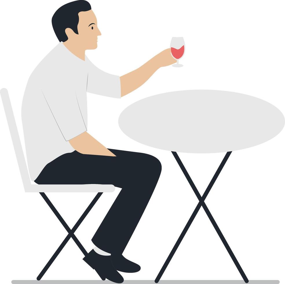Business People Sitting at the Cafe Illustration with Cartoon Design vector
