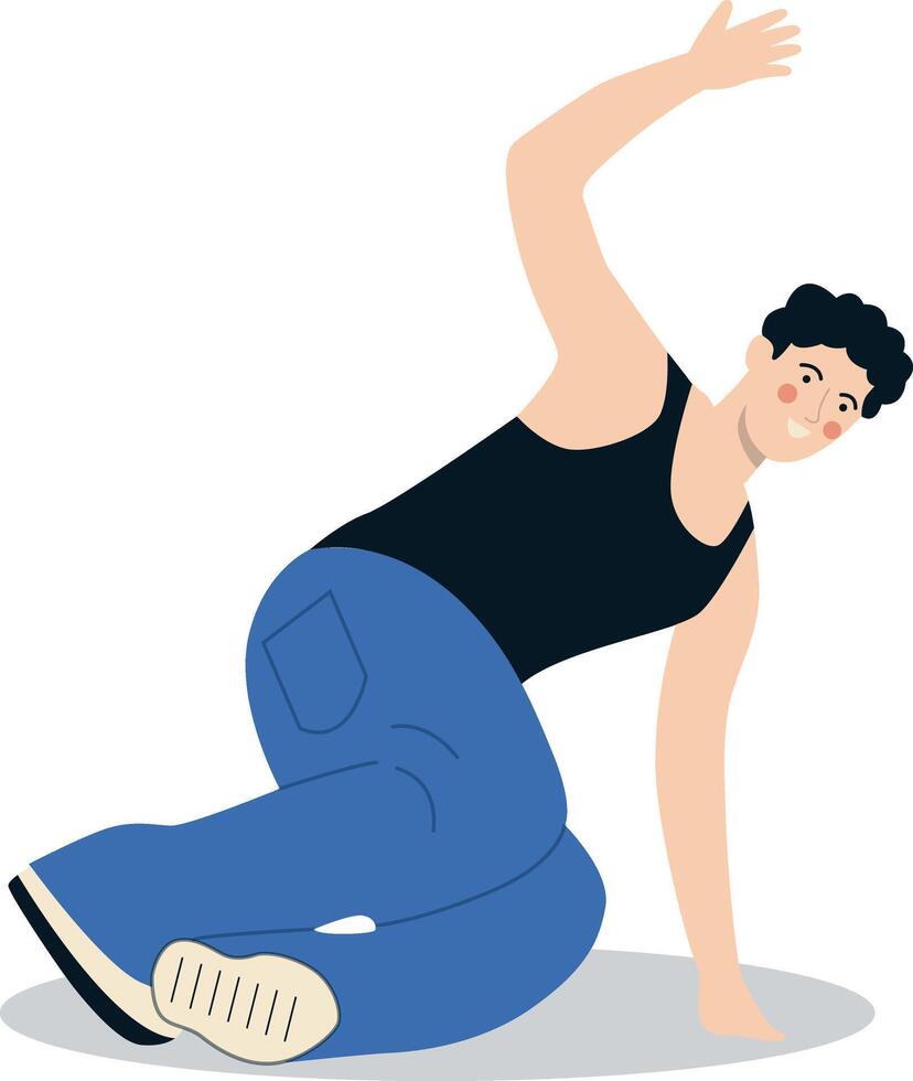 Breakdance Activity People Character in Flat Cartoon Design. vector