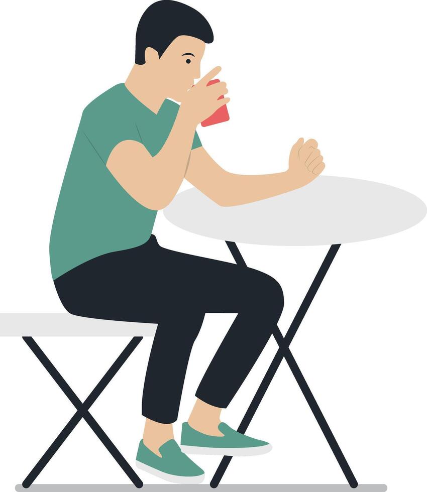 Business People Sitting at the Cafe Illustration with Flat Design vector