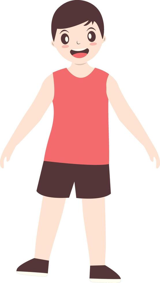Cute Kids Cartoon Character with Cartoon Shape vector