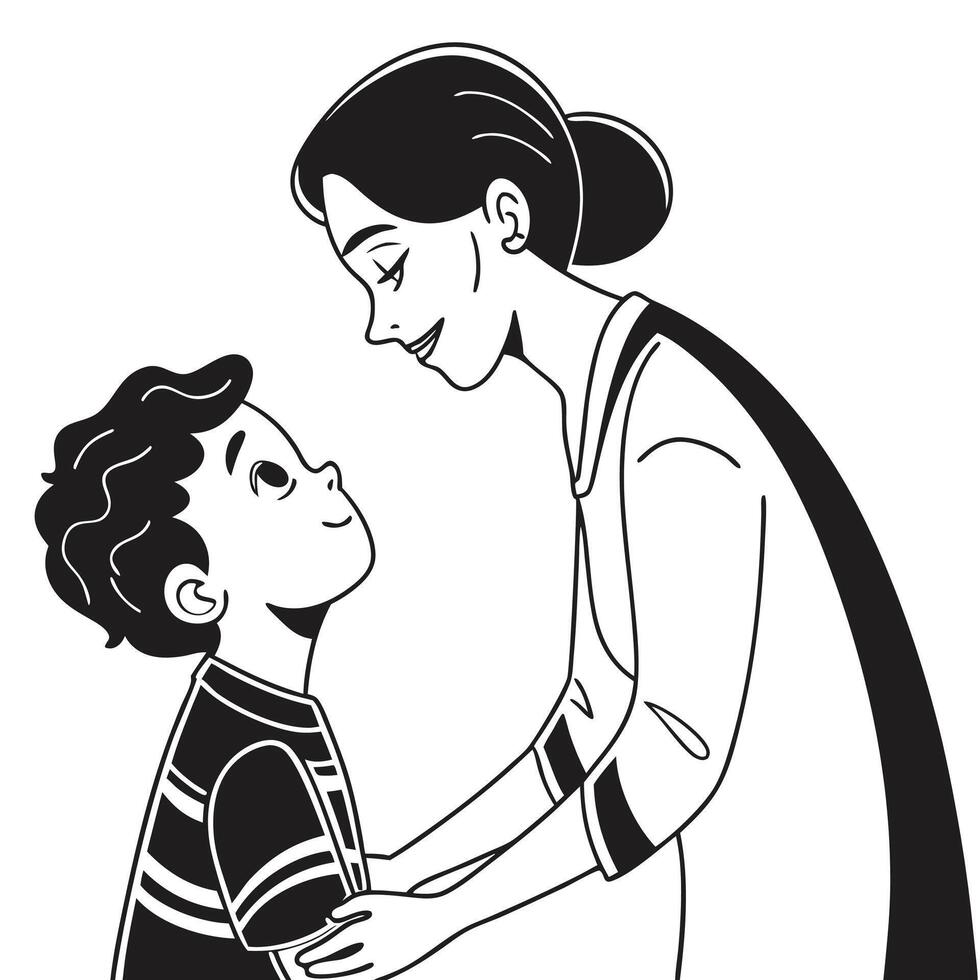 mother with baby card design vector