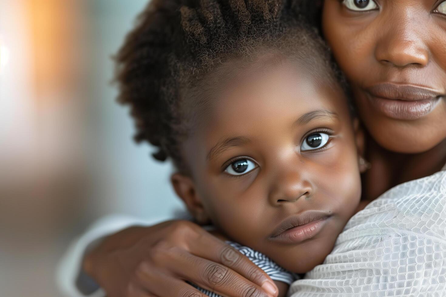 A woman holding a child in her arms photo