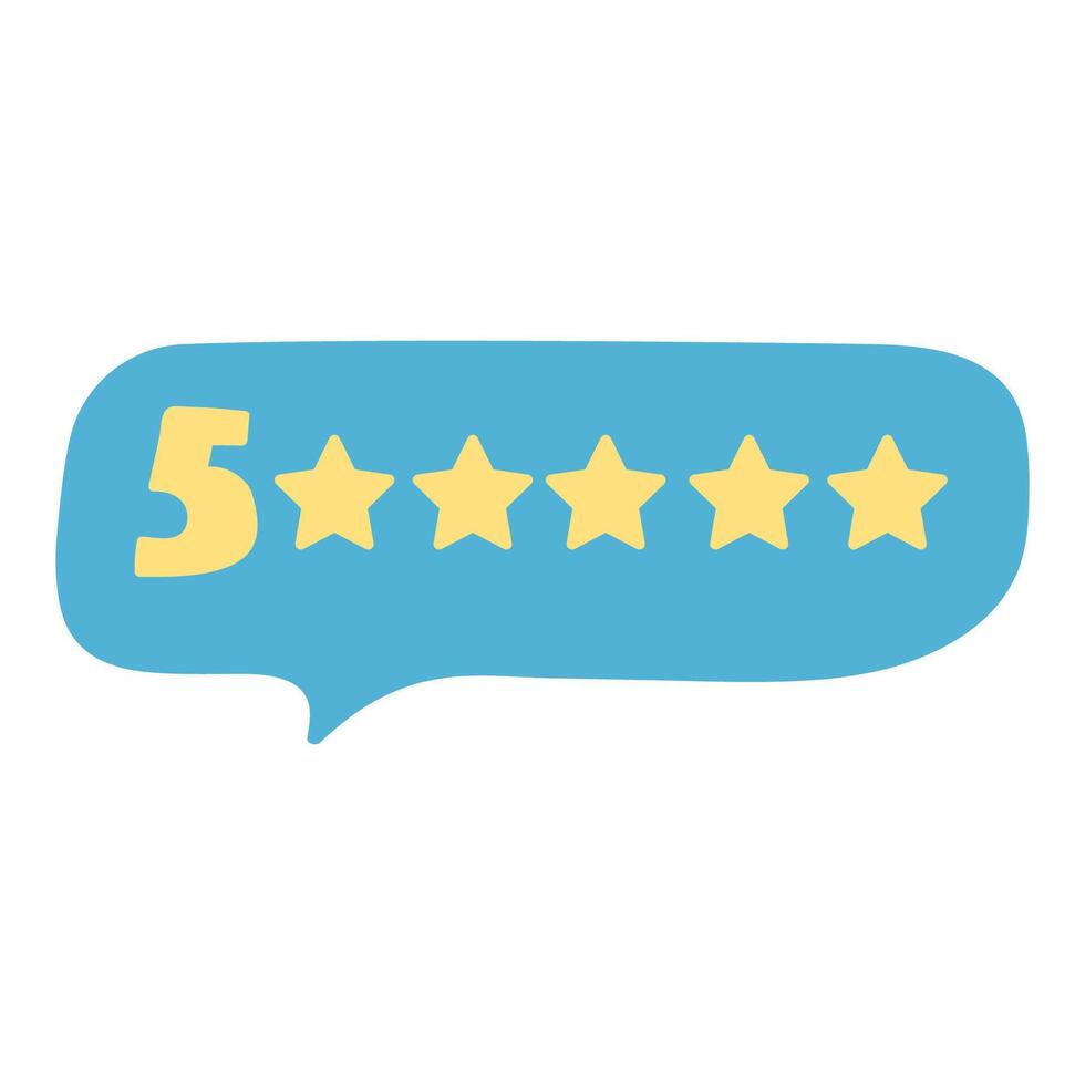Speech bubble with number 5. Hand drawn badge. illustration on white background. vector