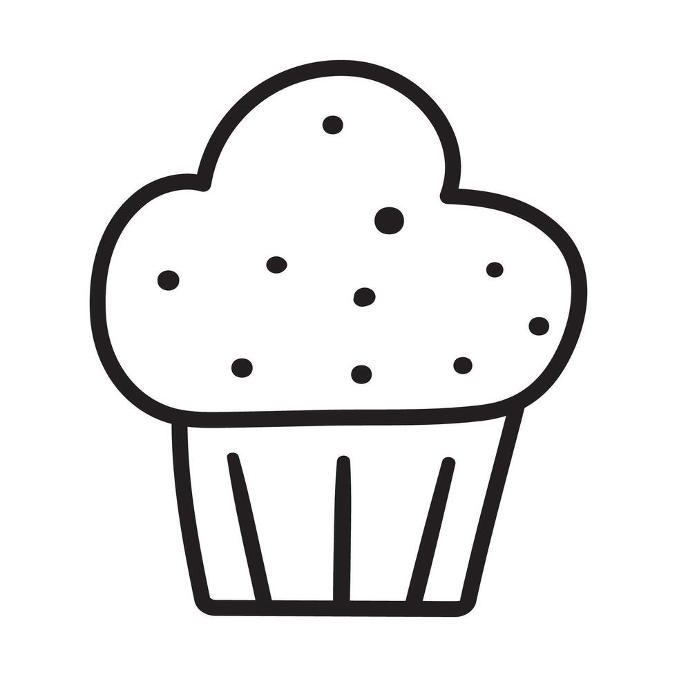 Muffin icon outlinedesign. bread. vector