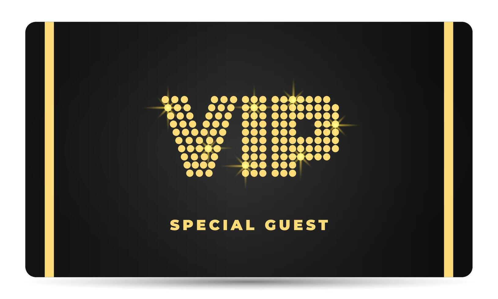 Premium VIP card template with golden elements. Exclusive design for special guest. illustration for concert, spa, lounge, exclusive access vector