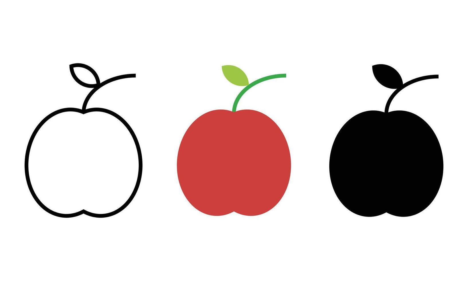 Apple , Icon, And Line Art Design Collection. vector