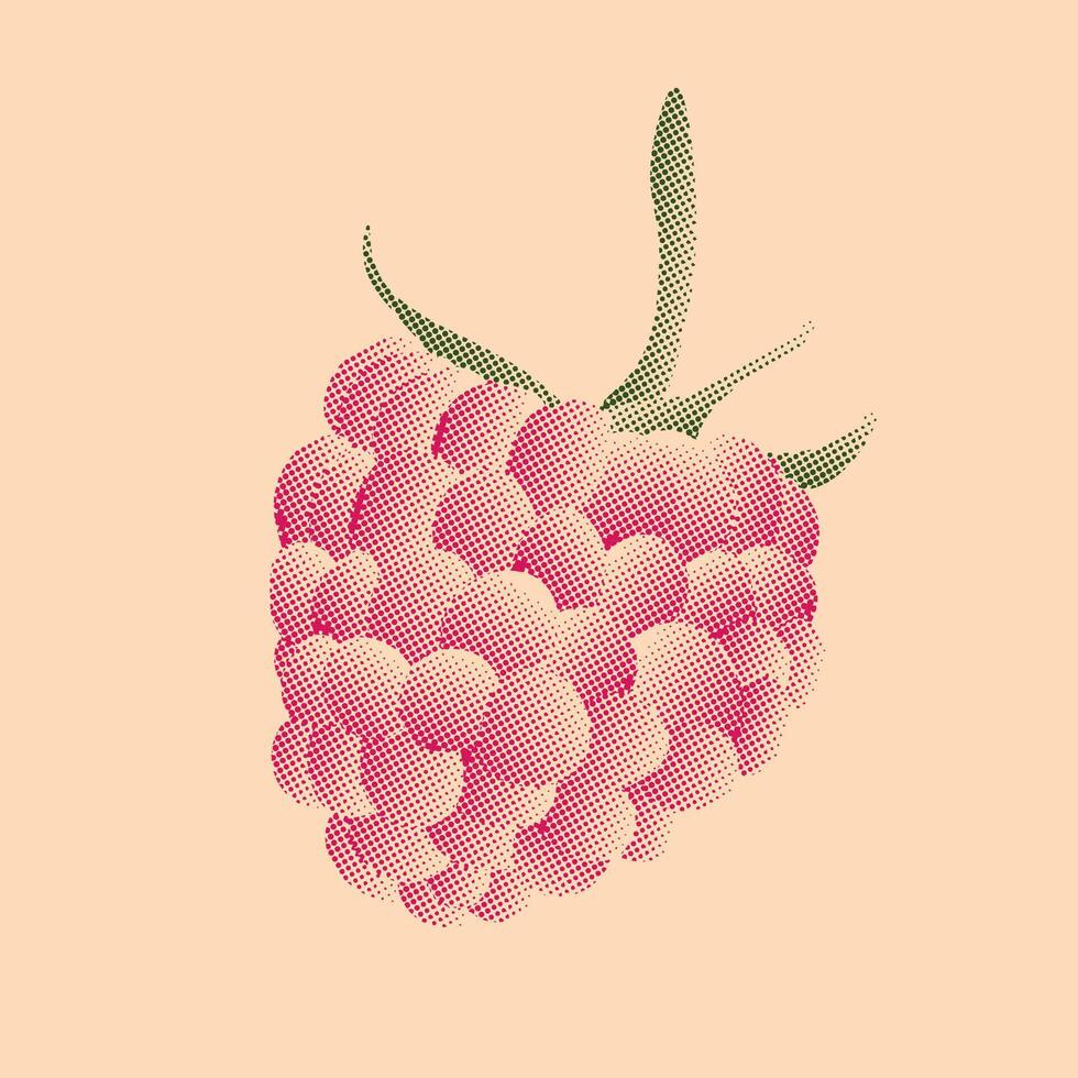 raspberry in pixel art style, retro style vector