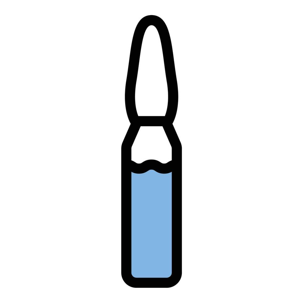 Ampoule Icon Medical and Pharmaceutical in Flat Line Color Style. vector