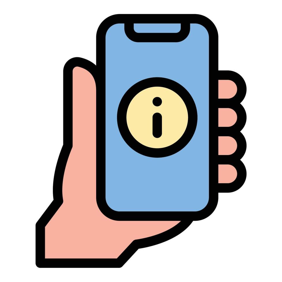 Information Icon Details and Guidance in Flat Line Color Style. vector