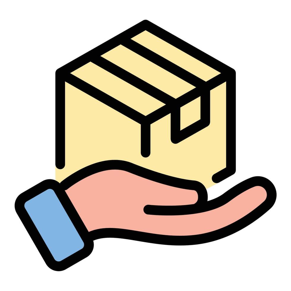 Product Icon Merchandise and Offering in Flat Line Color Style. vector