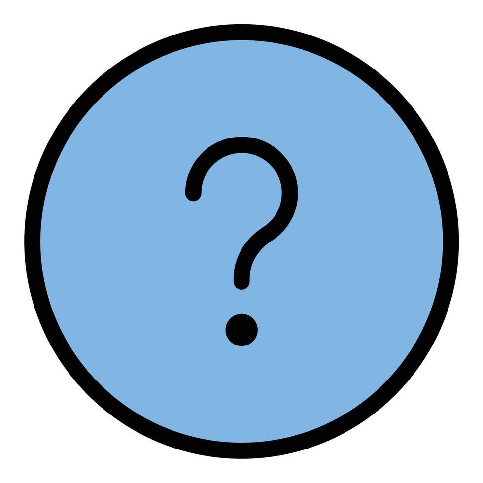 Question Icon Inquiry and Curiosity in Flat Line Color Style. vector
