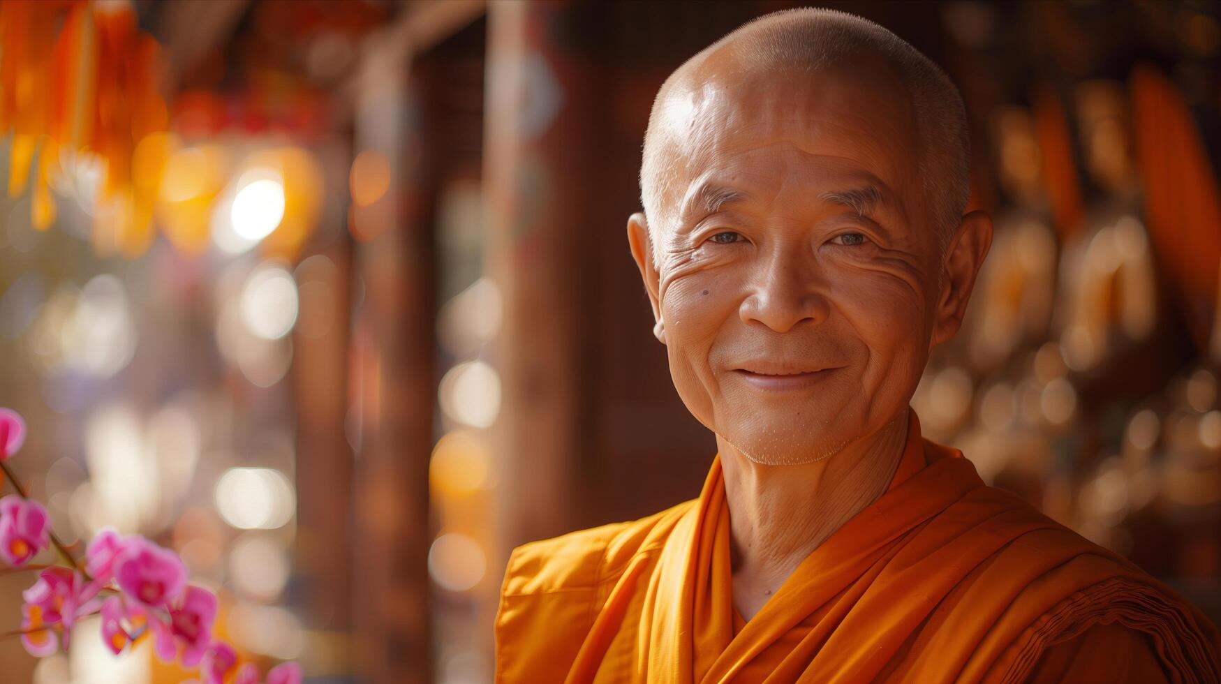A monk smiles for the camera photo