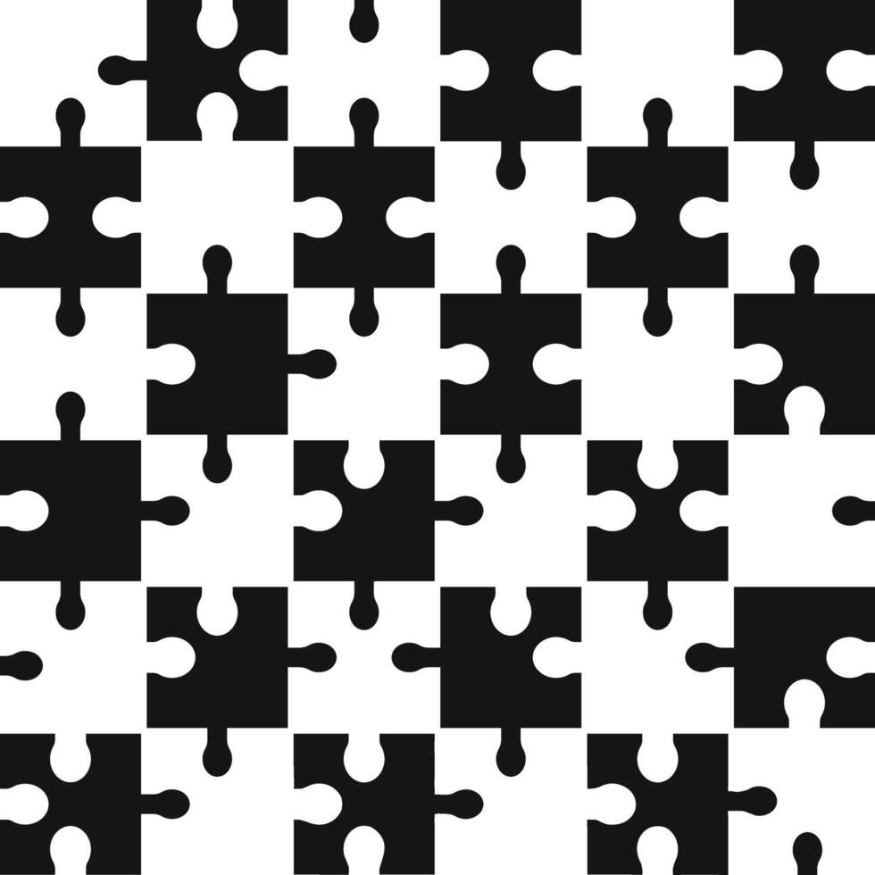 Jigsaw Puzzle Pieces Template Pattern Silhouette vector