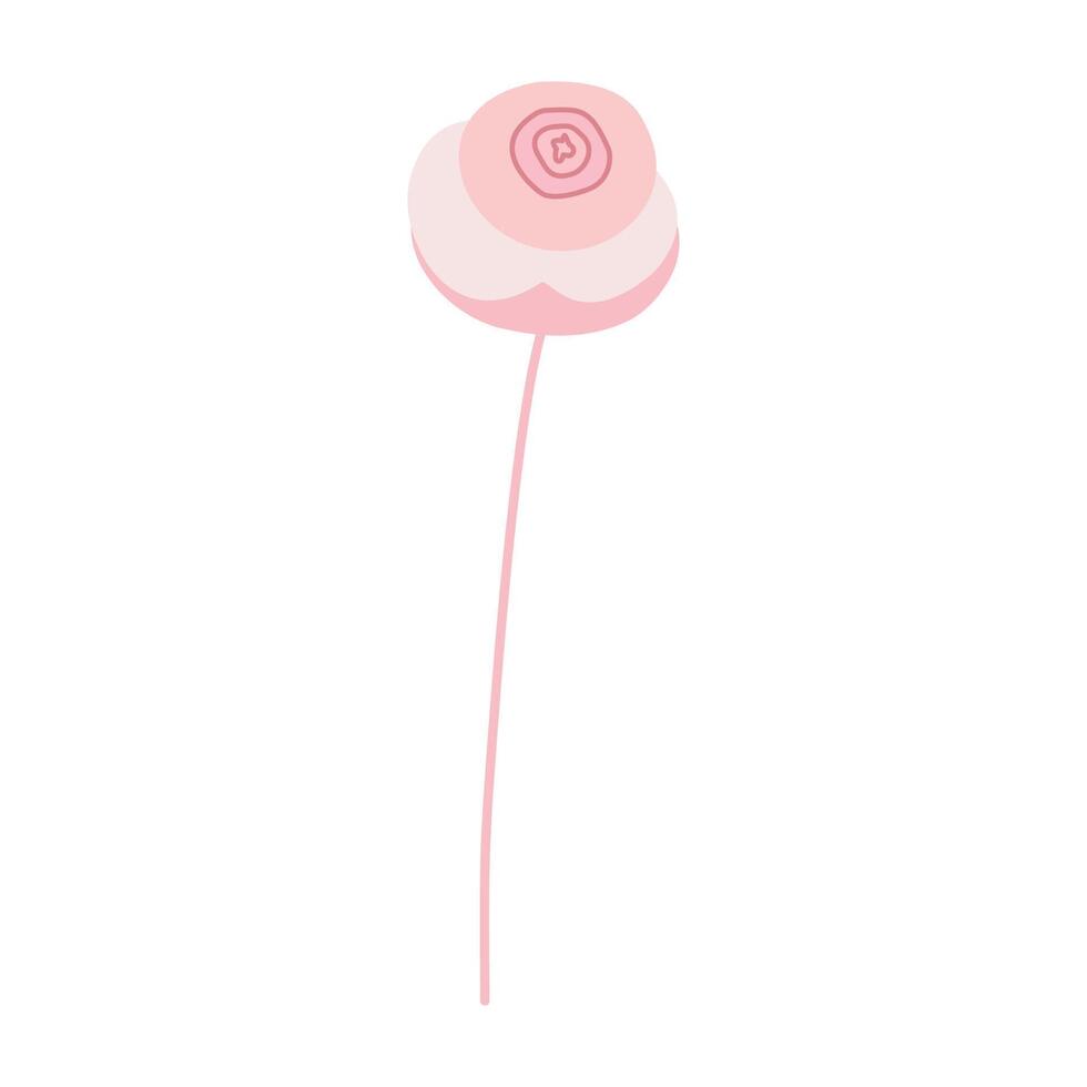 Pink flower is simple, cute, colorful. vector