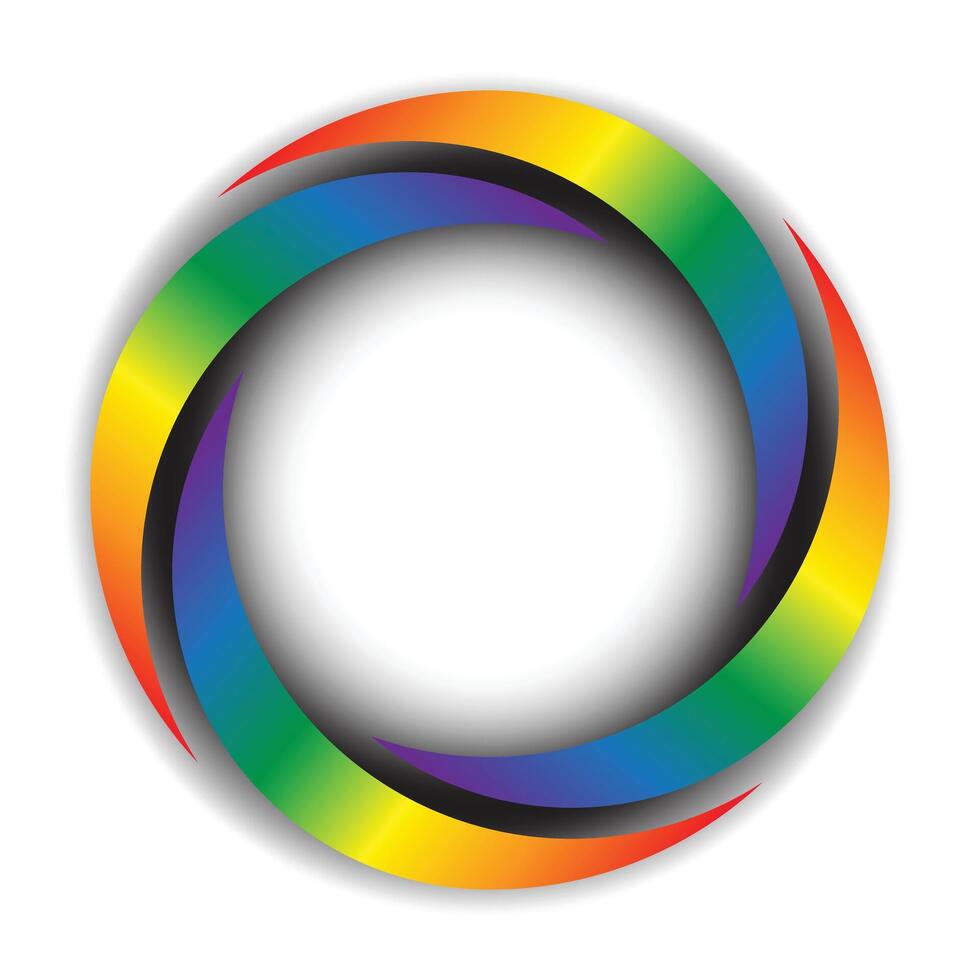 The abstract Pride color circular logo design. vector