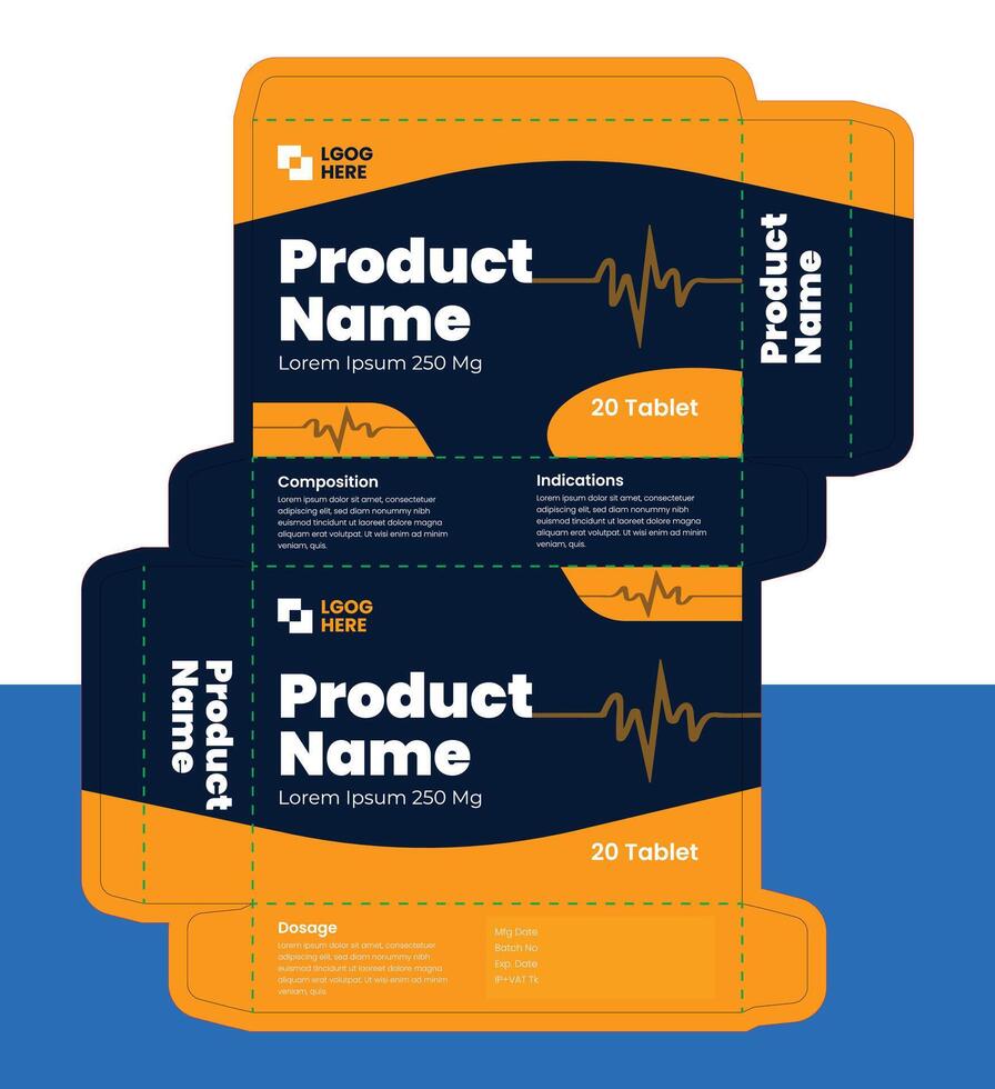 Tablet box packaging design template vector