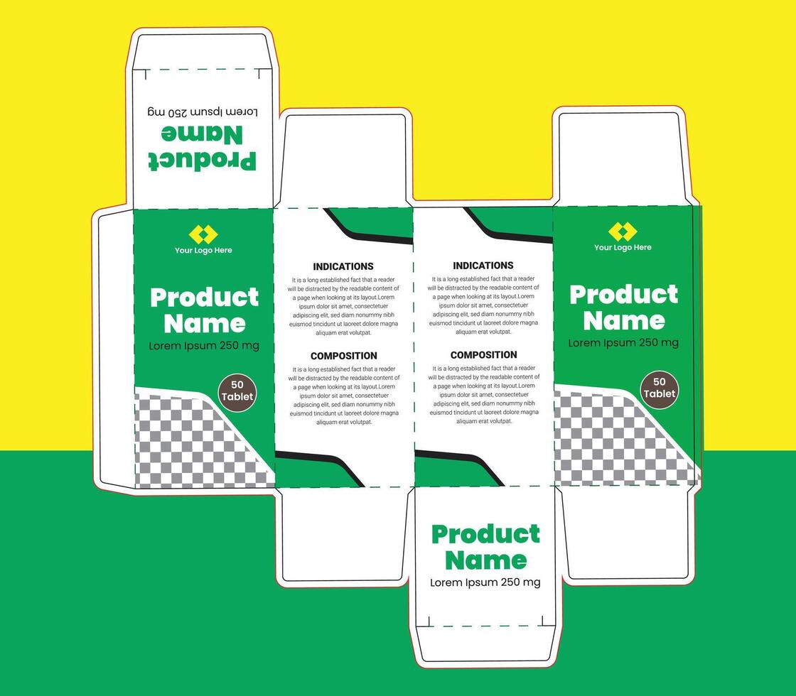 Eye-Catching Designs for Multi Vitamin Tablet box Packaging template vector