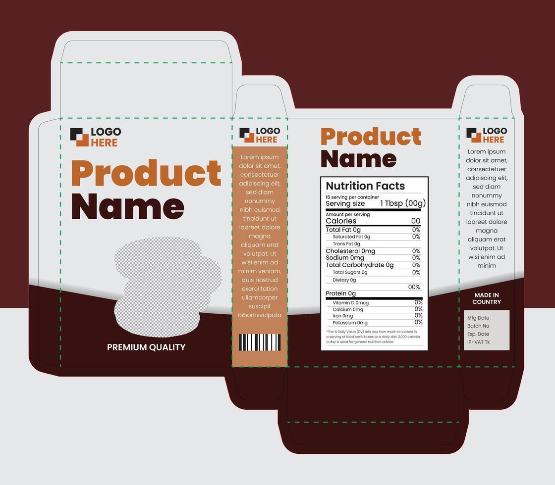 Product box packaging template design for your brand or business vector