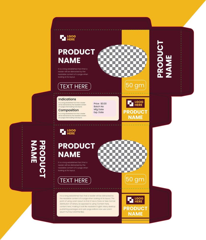 Unique box packaging template design for your brand vector
