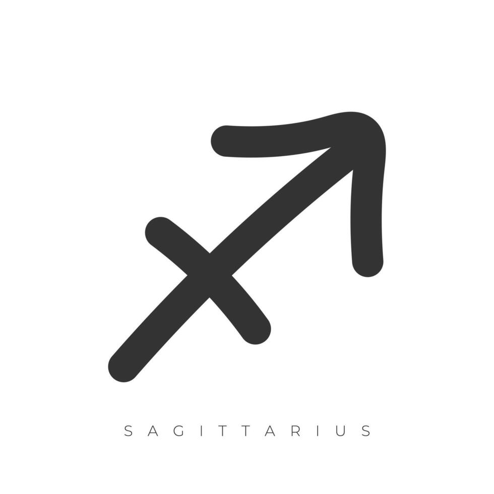 Sagittarius zodiac sign line art symbol illustration isolated on white background vector