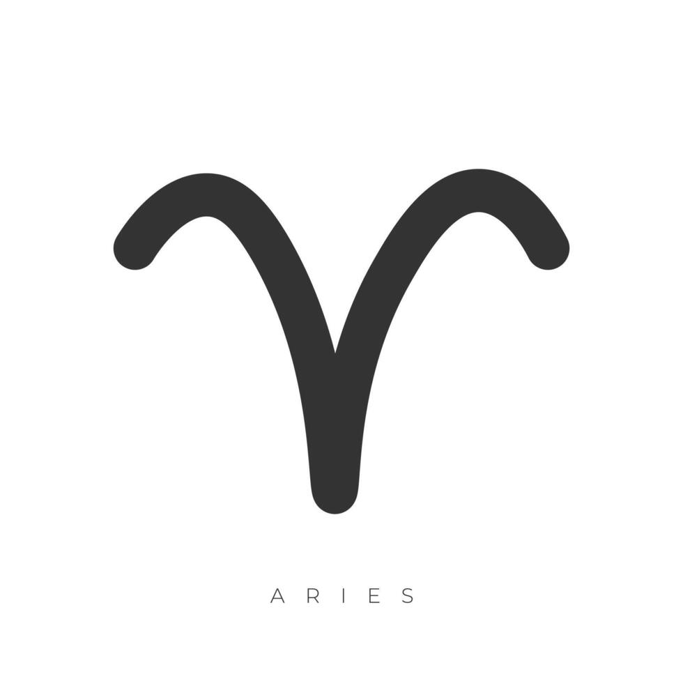 Aries zodiac sign line art symbol illustration isolated on white background vector