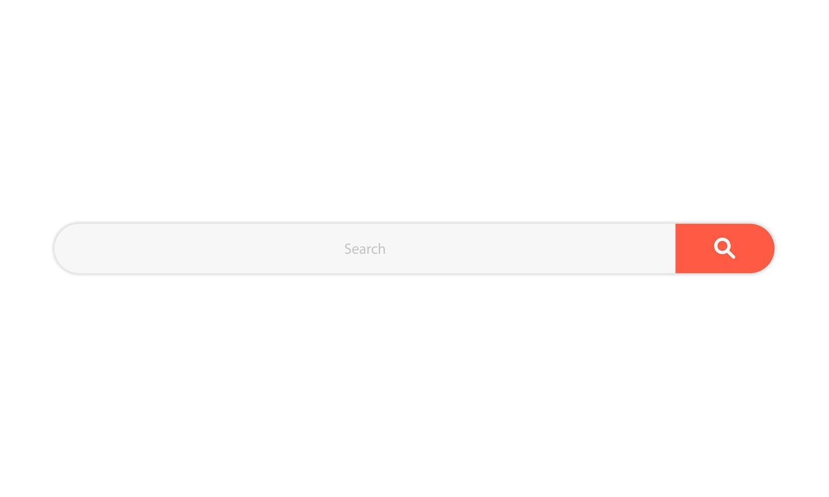 Clean and Simple Search Bar with a Red Search Button, Illustration for Web Design and User Interface. vector