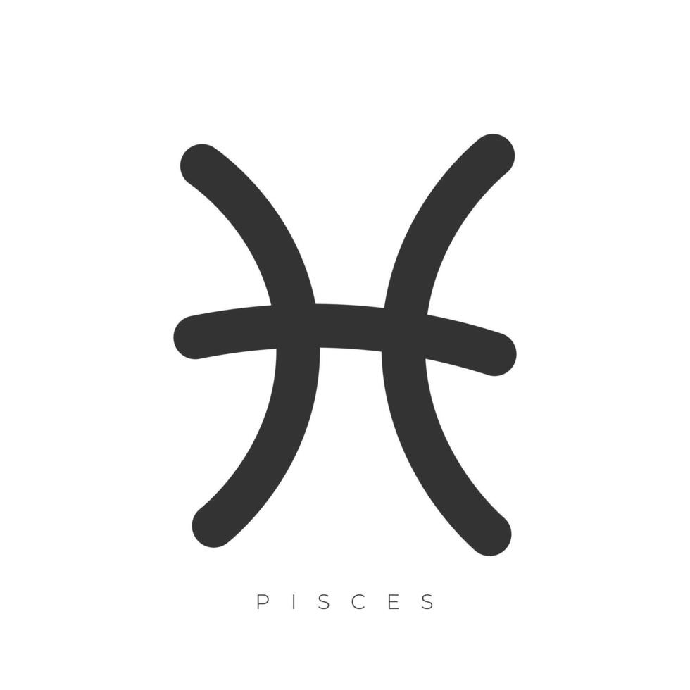 Pisces zodiac sign line art symbol illustration isolated on white background vector