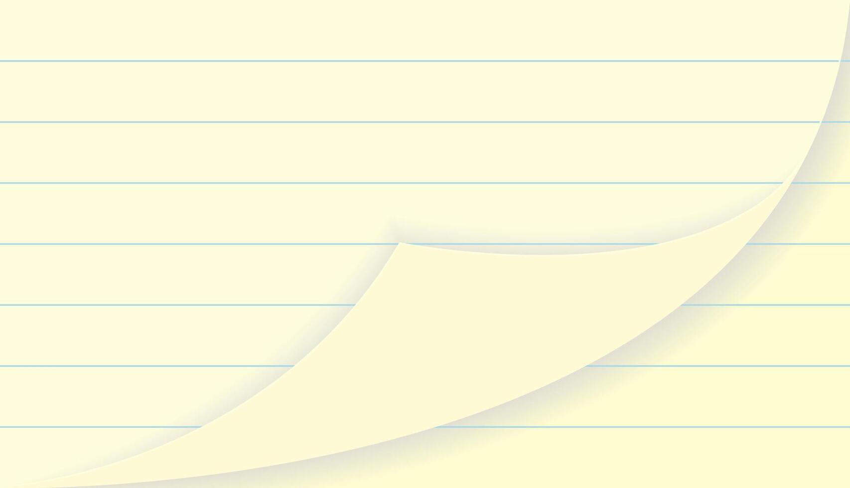 illustration of a stack of lined writing paper, curved corners at the bottom, documents, notes or stationery. vector
