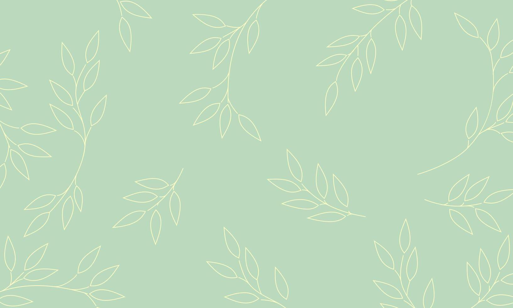Pastel Green Leaves Background, Repeating Botanical Pattern illustration vector
