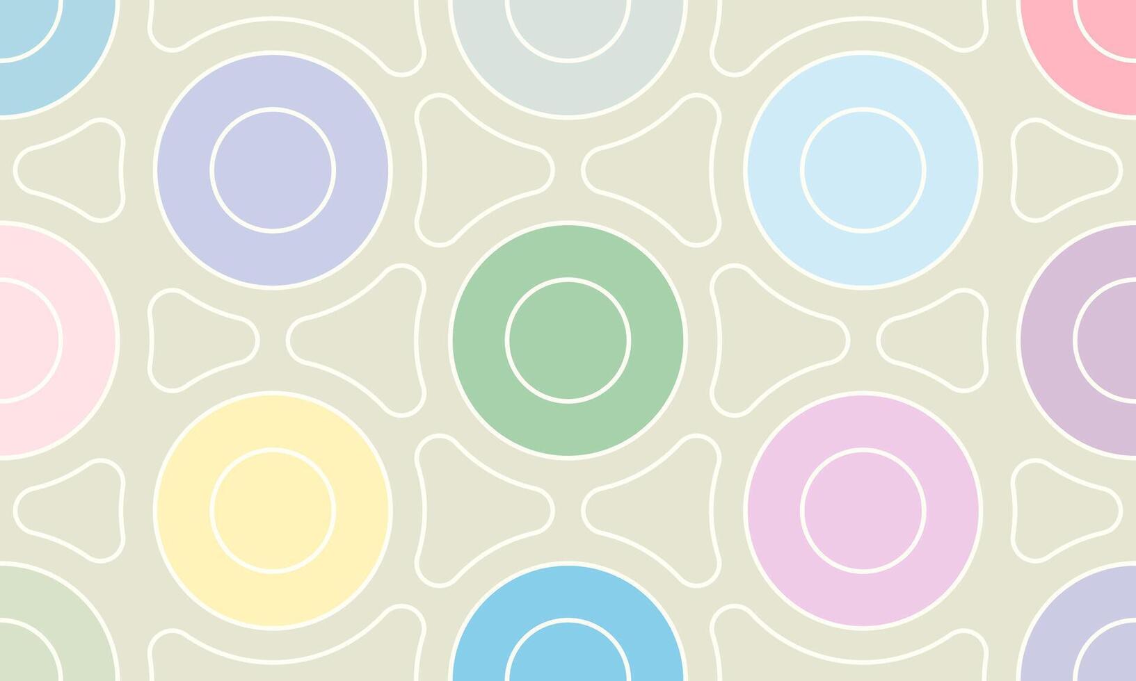 Pastel Geometric Pattern with Colorful Circles and Intersecting Lines, A Modern and Abstract Design for Creative Backgrounds and Textures. vector