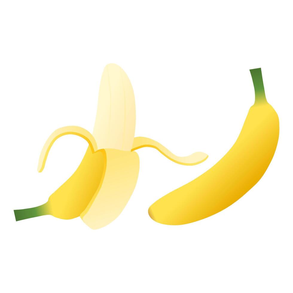 Delicious Ripe Yellow Banana Fruit. Healthy Fruit Banana Icon. vector