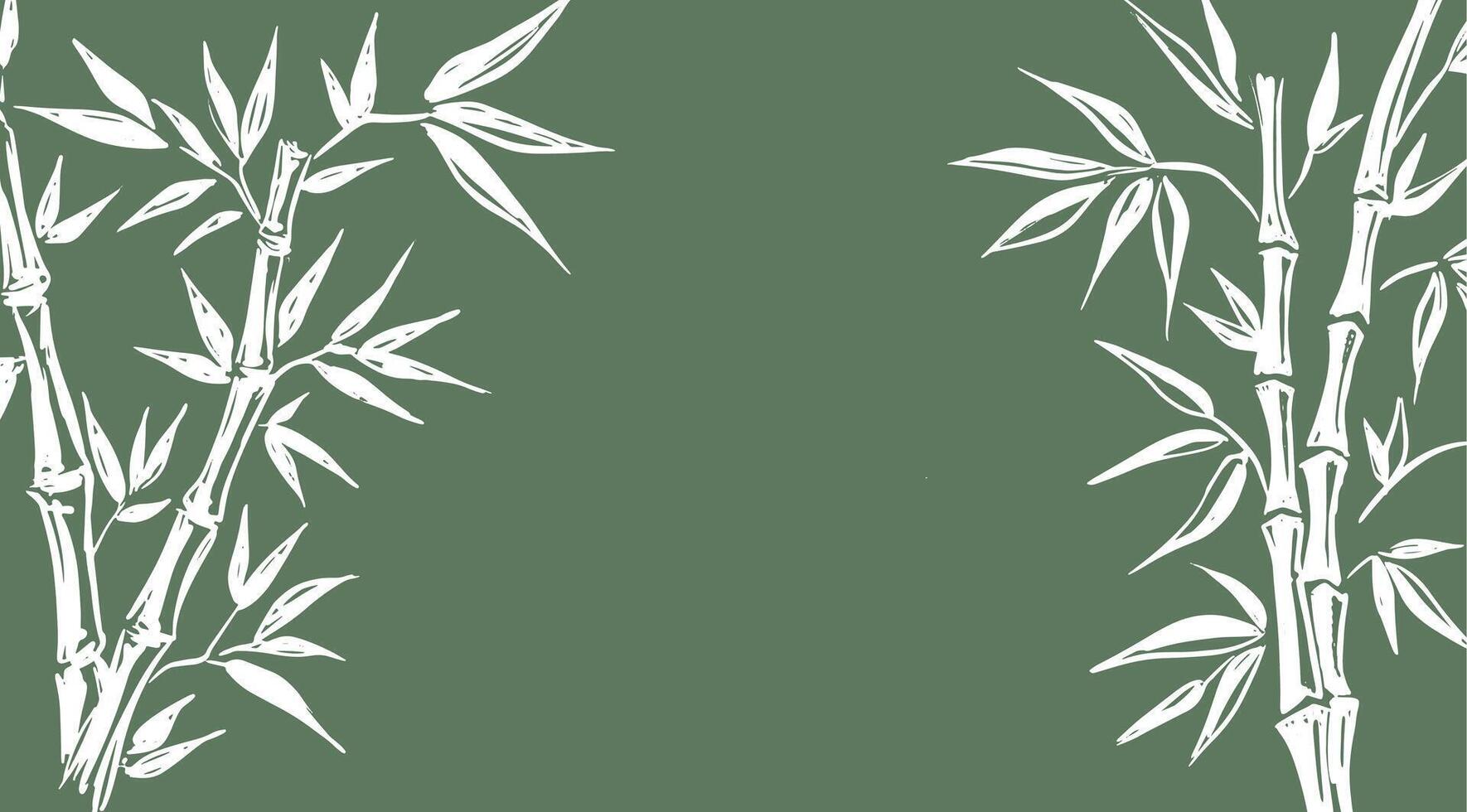 Bamboo tree, frame, Hand drawn style. vector