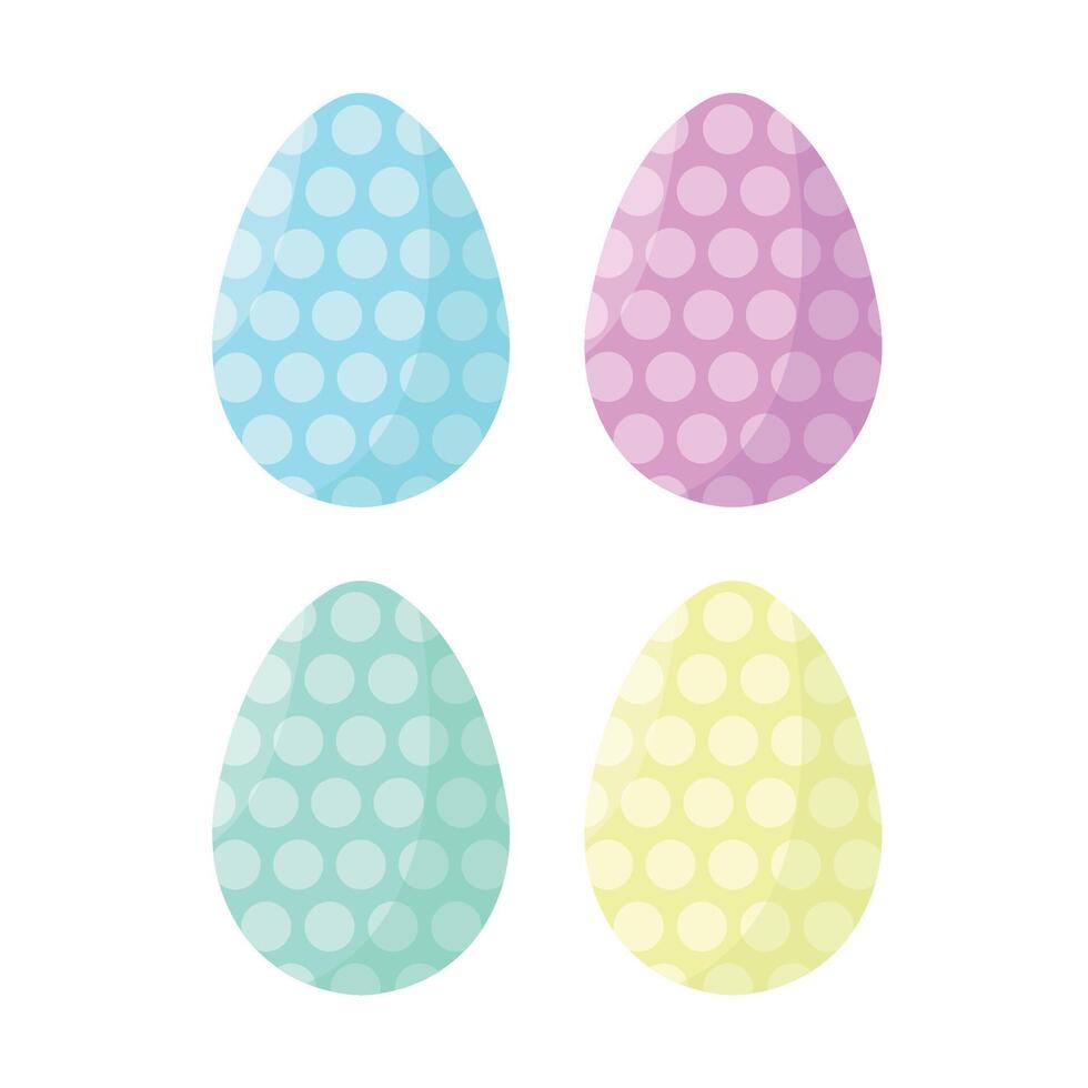 Set of Easter eggs in pastel colors. Easter egg decor concept. Happy Easter. vector