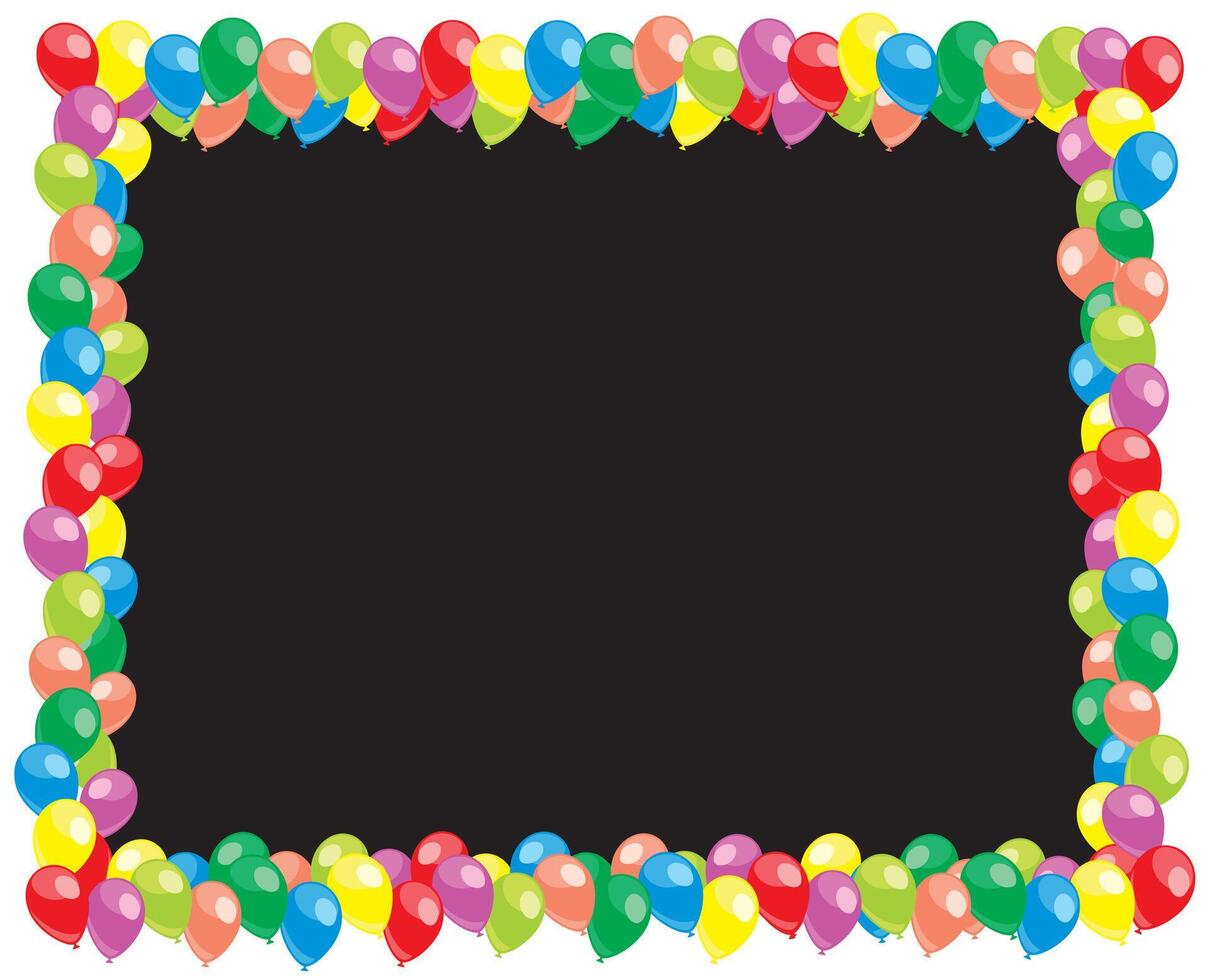 The square frame with balloons. vector