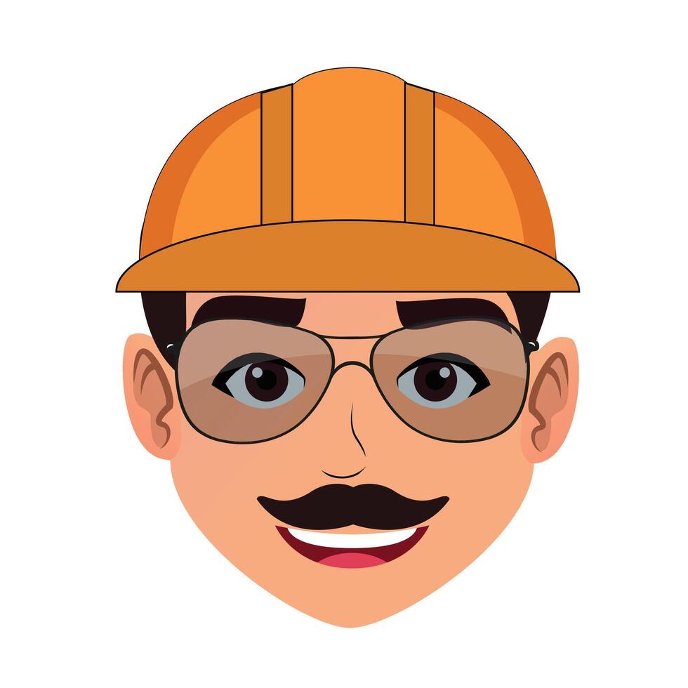 Construction worker icon vector